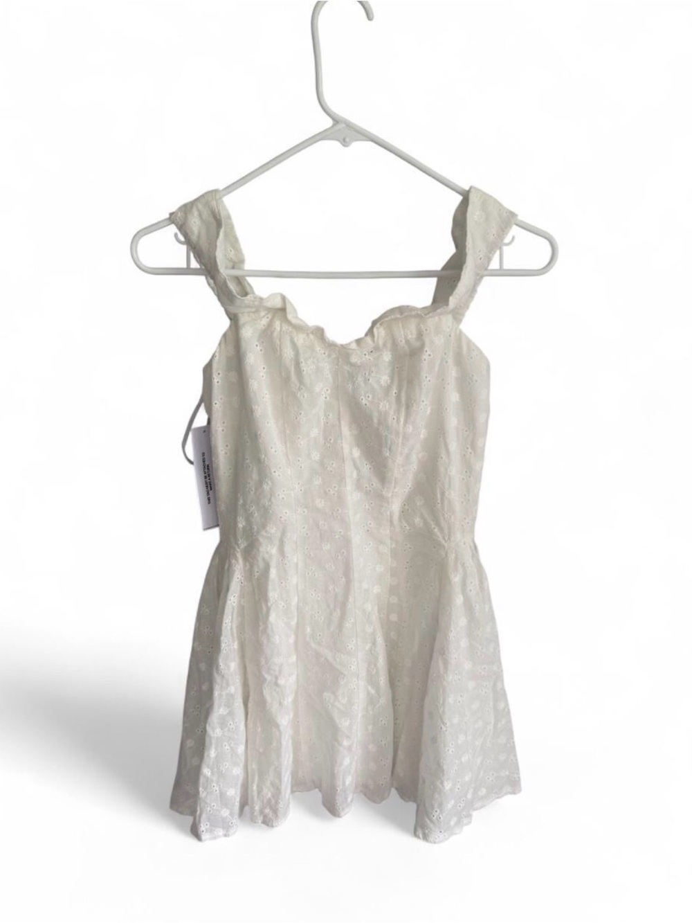 Princess Polly White Eyelet Ruffle Strap Chemise
